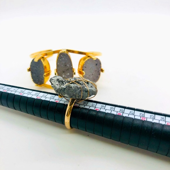 Vintage Druzy Bracelet & Geode Ring - Picture 12 of 15